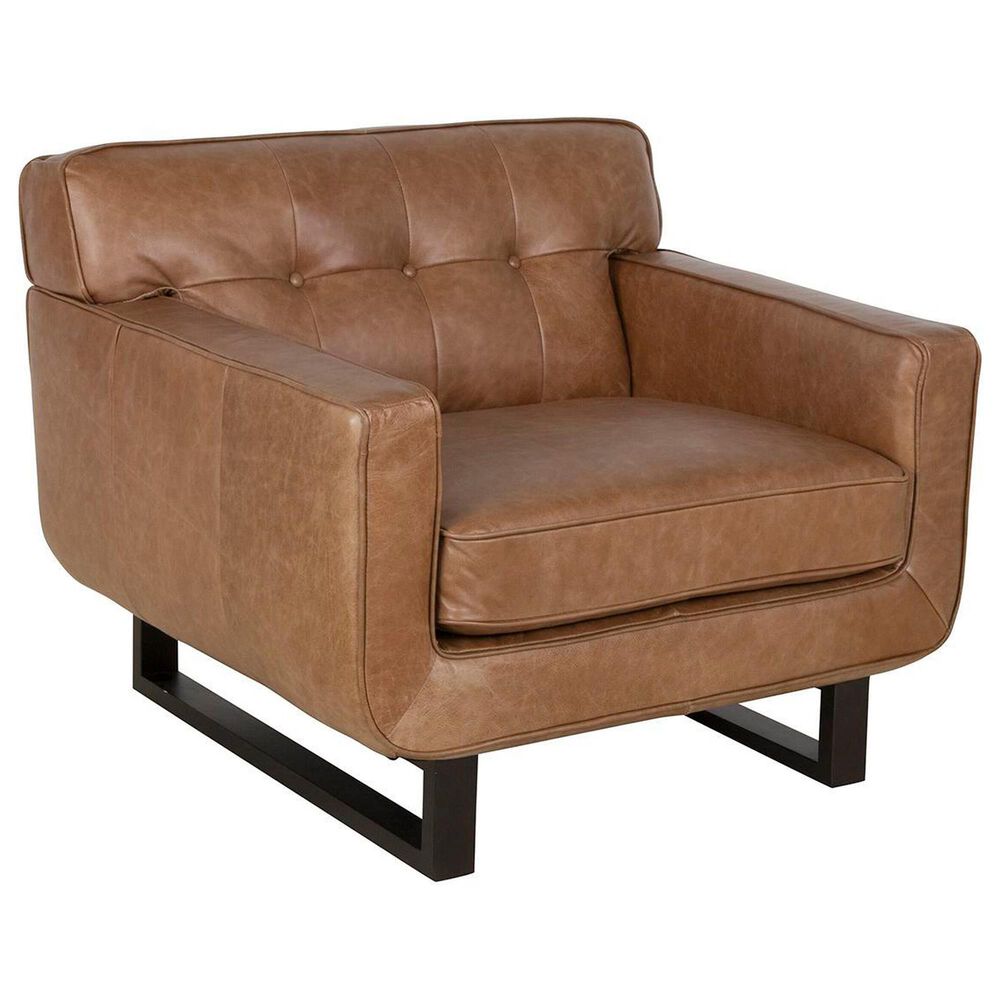 Kuka Home Stationary Leather Sofa and Chair Set in Camel, , large