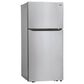 LG 20 Cu. Ft. Top Freezer Refrigerator Reversible Door in Stainless Steel, , large