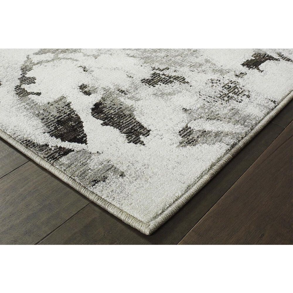 Oriental Weavers Evolution 8035B 5&#39;3&quot; x 7&#39;3&quot; Charcoal and White Area Rug, , large