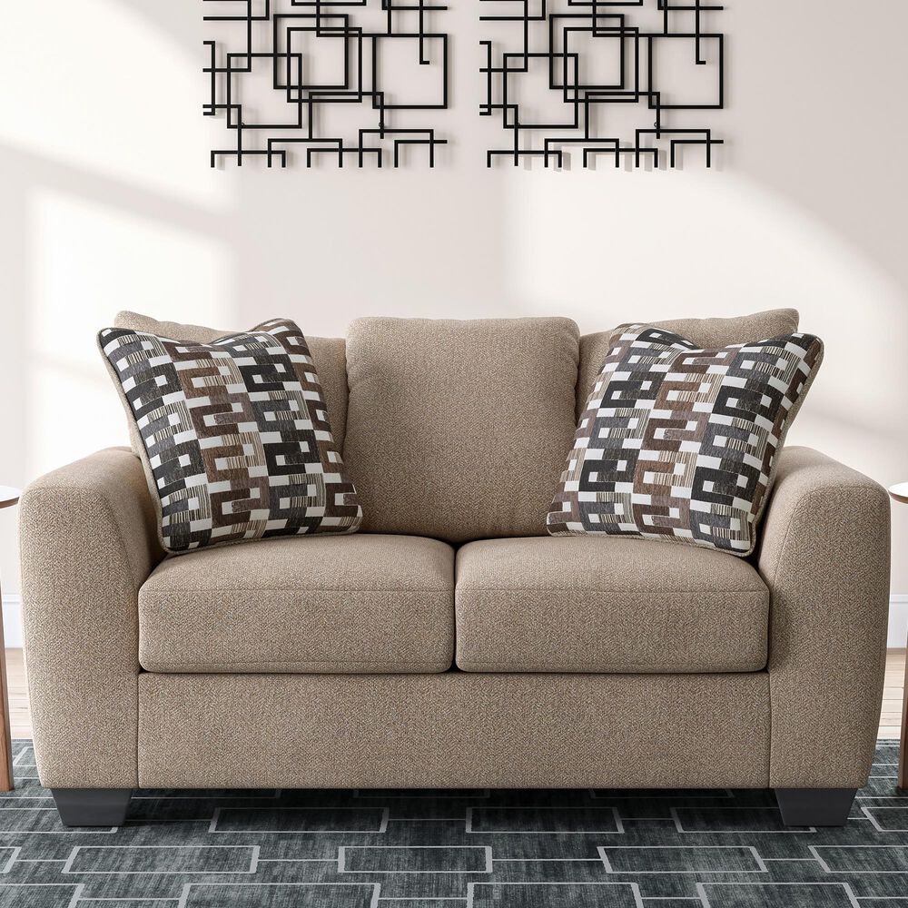 Ashley Triston-Peaks Stationary Loveseat in Suede, , large