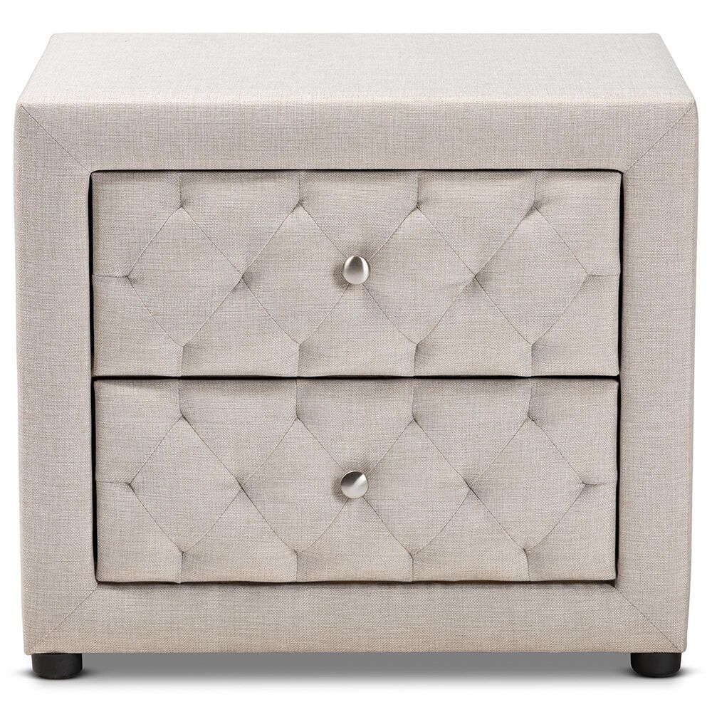 Baxton Studio Lepine 2-Drawer Nightstand in Light Beige, , large