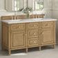 James Martin Vanities Lorelai 60" Double Vanity in Light Natural Oak with 3 cm Lime Delight Quartz Top, , large