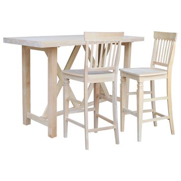 International Concepts Modern Farmhouse 3-Piece Bar Height Set in Unfinished, , large