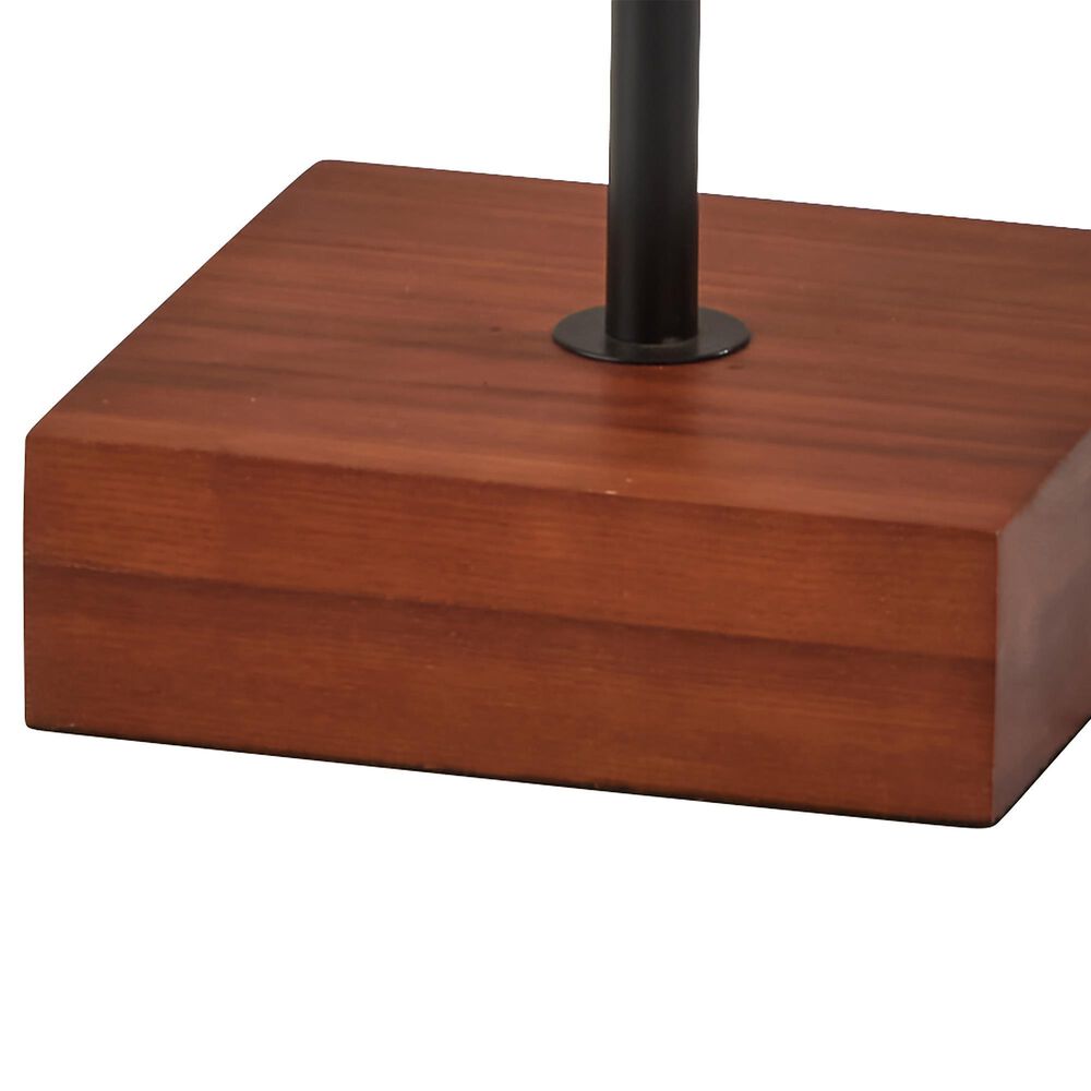 Adesso Trudy Floor Lamp with Natural Shade in Black and Walnut, , large