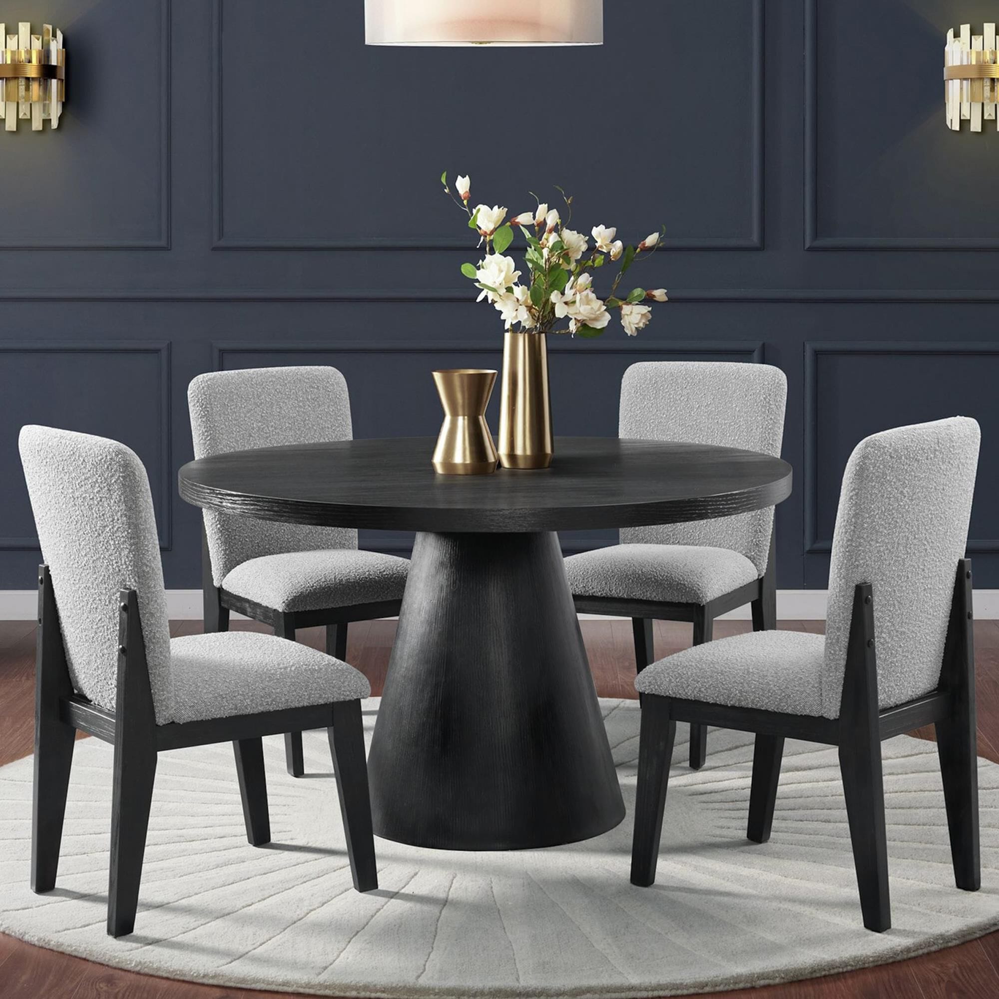 Mayberry Hill Portland 5-Piece Round Dining Set in Black
