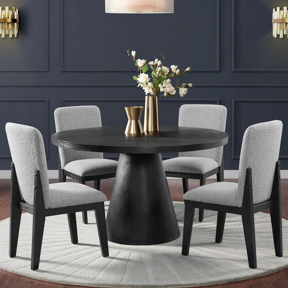 Mayberry Hill Portland 5-Piece Round Dining Set in Black, , large