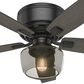 Hunter Bennett Low Profile 52" Ceiling Fan with Light in Matte Black, , large