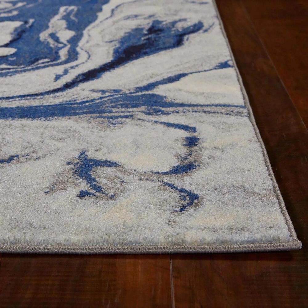 Kas Oriental Rugs Illusions Watercolors 3&#39;3&quot; x 4&#39;11&quot; Blue Area Rug, , large