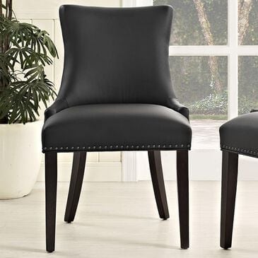 Modway Marquis Faux Leather Dining Chair in Black, , large