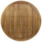 Hearth and Haven Outdoor Wooden Dining Table with Straight Leg and Round Tabletop in Teak, , large