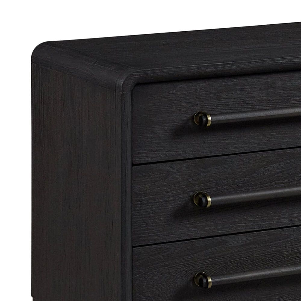 Sterling Timber Elure King Upholstered and Strap Panel Bed with 2 Nightstands in Peppercorn, , large