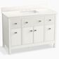 Kohler Malin 48" Single Bathroom Vanity in White with 3 cm White Quartz Top and Rectangular Sink, , large