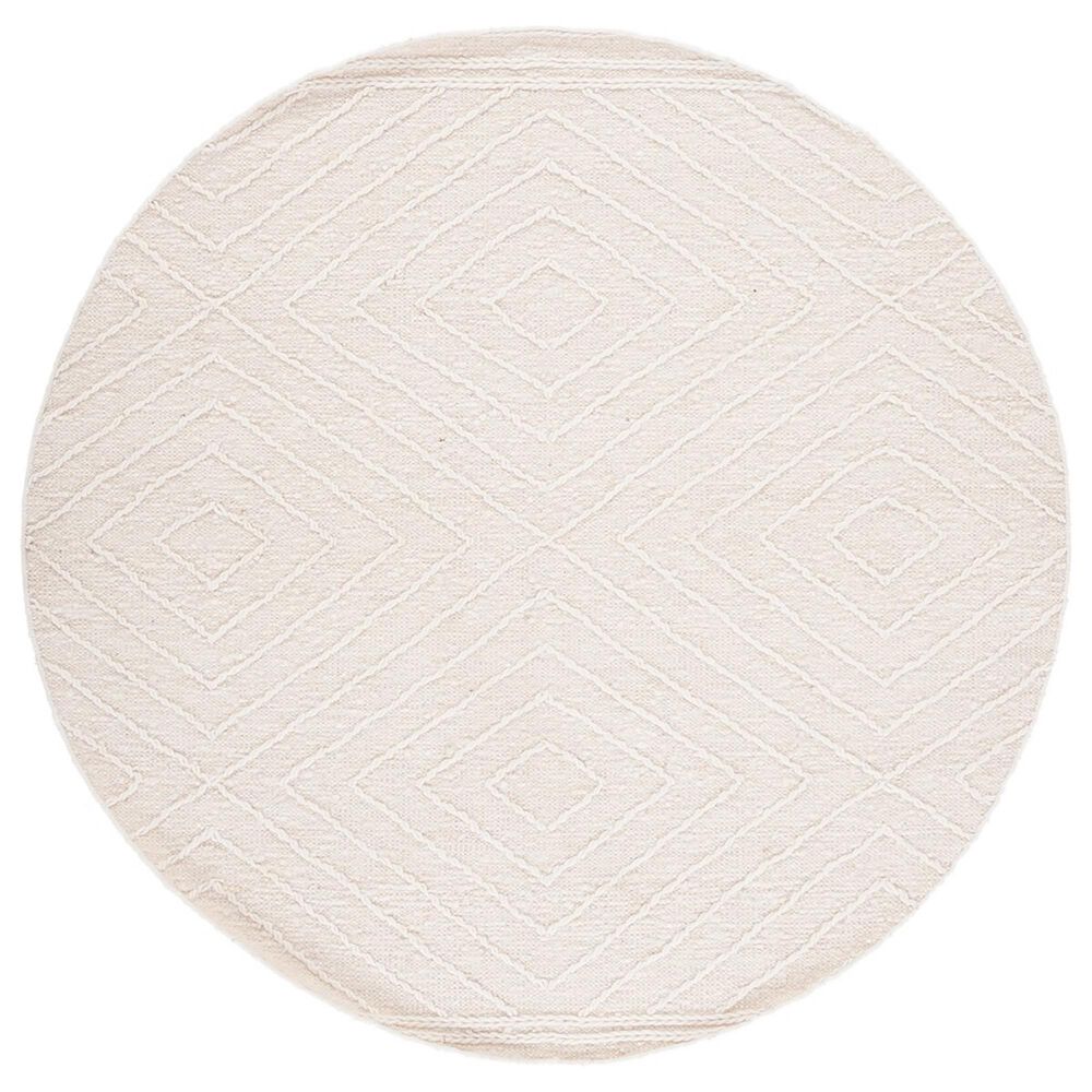 Safavieh Natura NAT333A 6" Round Ivory and Black Area Rug, , large