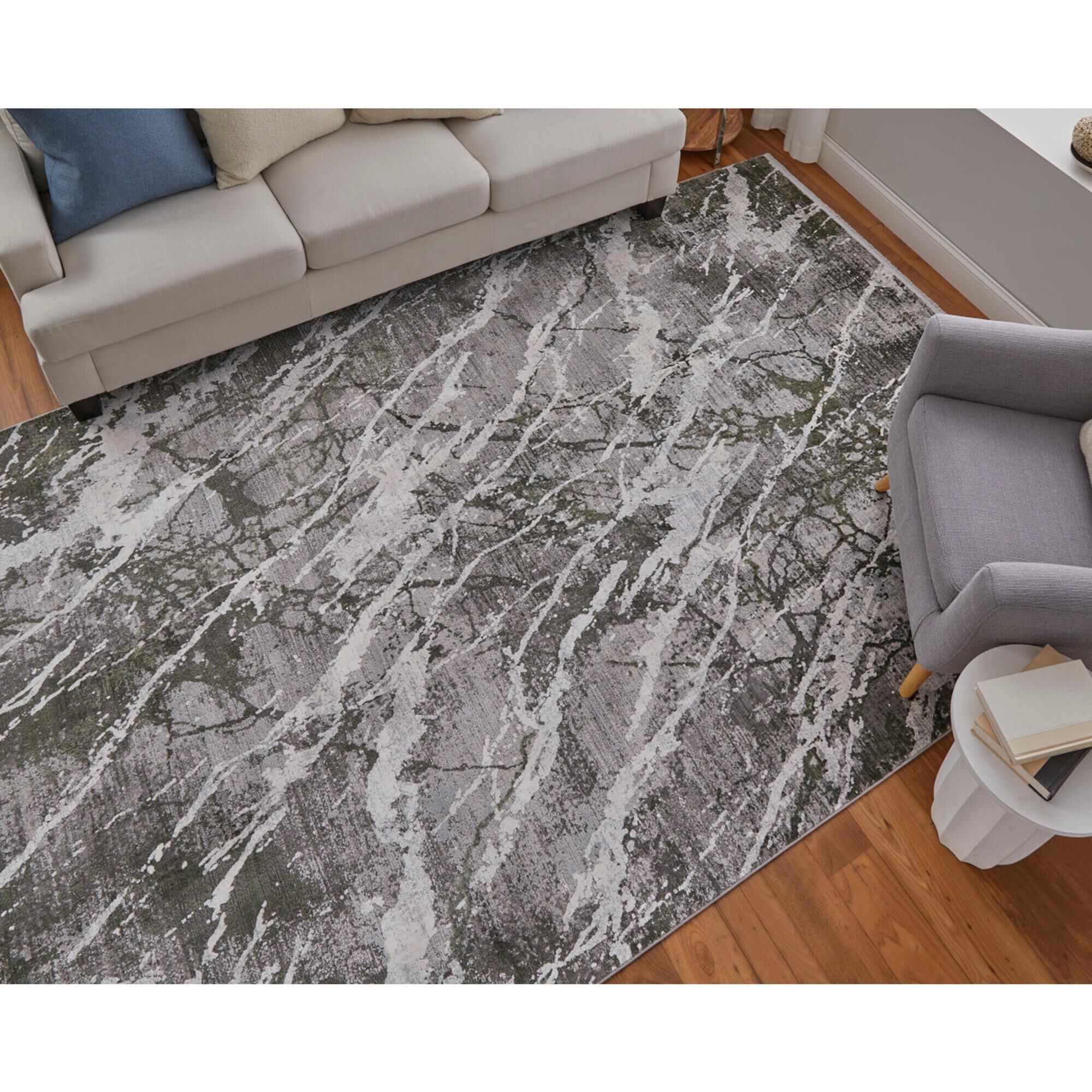 Feizy Cadiz 39N6F Green and Ivory 3'1