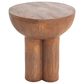 Hearth and Haven Iris Outdoor Round Side Table with 3 Cylindrical Legs in Brown, , large