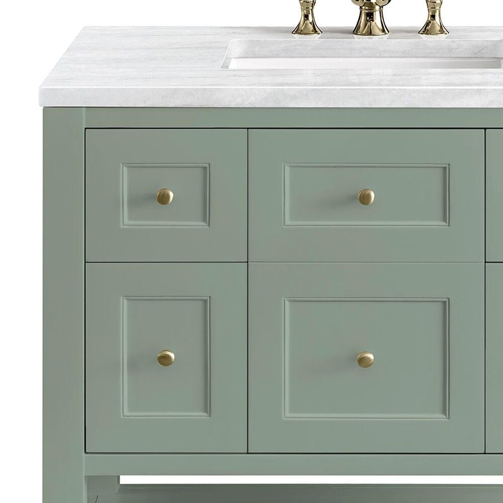 James Martin Vanities Breckenridge 36&quot; Single Bathroom Vanity in Smokey Celadon with 3 cm Arctic Fall Solid Surface Top and Rectangular Sink, , large