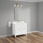 37B Kinsale 36" Single Bathroom Vanity Cabinet in Bright White with White Composite Stone Top and Backsplash, , large