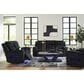 Ashley Forest Lake Power Reclining Sofa with Adjustable Headrest in Black Velvet, , large
