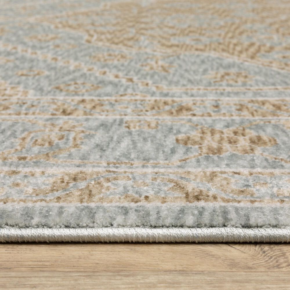 Oriental Weavers Echo Oriental Beige and Blue 9&#39;10&quot; x 12&#39;10&quot; Area Rug, , large