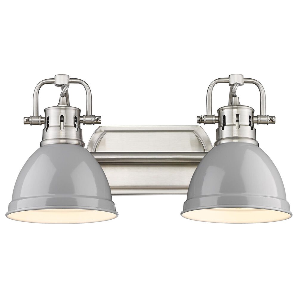 Golden Lighting Duncan 2-Light Bath Vanity in Pewter and Glossy Gray, , large