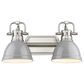 Golden Lighting Duncan 2-Light Bath Vanity in Pewter and Glossy Gray, , large