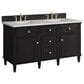 James Martin Vanities Lorelai 60" Double Vanity in Black Onyx with 3 cm Victorian Silver Quartz Top, , large