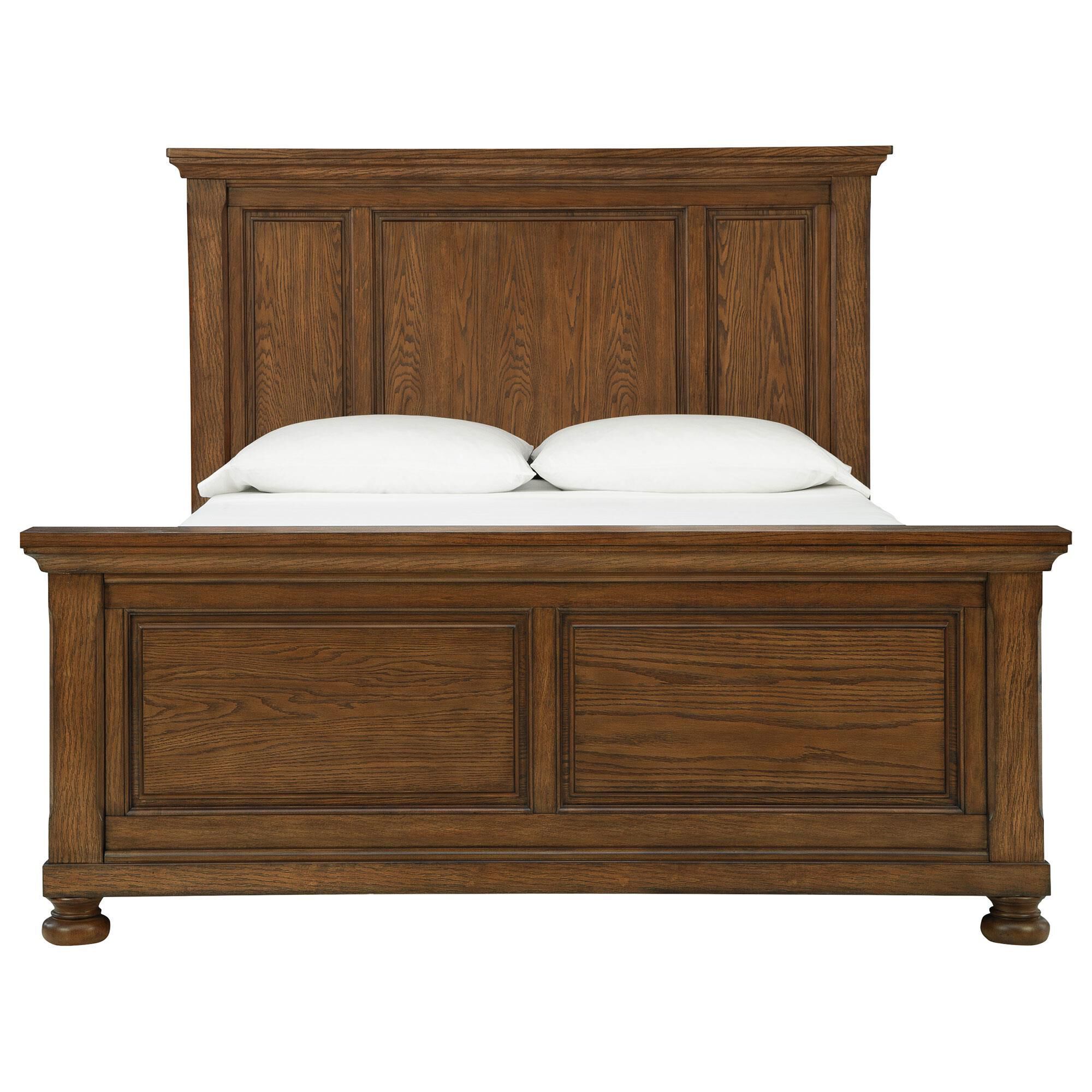 Ashley Zackaryn 5 Piece Queen Bedroom Set in Warm Brown with Panel