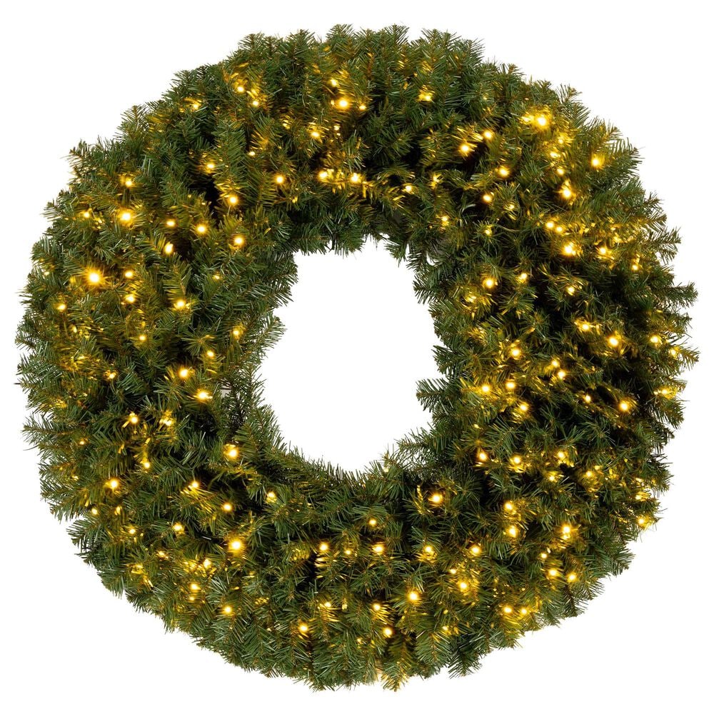 Timberlake 48&quot; Large Christmas Wreath with 200 LED Lights in Green, , large
