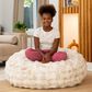 Jaxx Lil" Cuddler Cocoon Jr Kids Faux Fur Bean Bag Lounger in Phantom Cream, , large