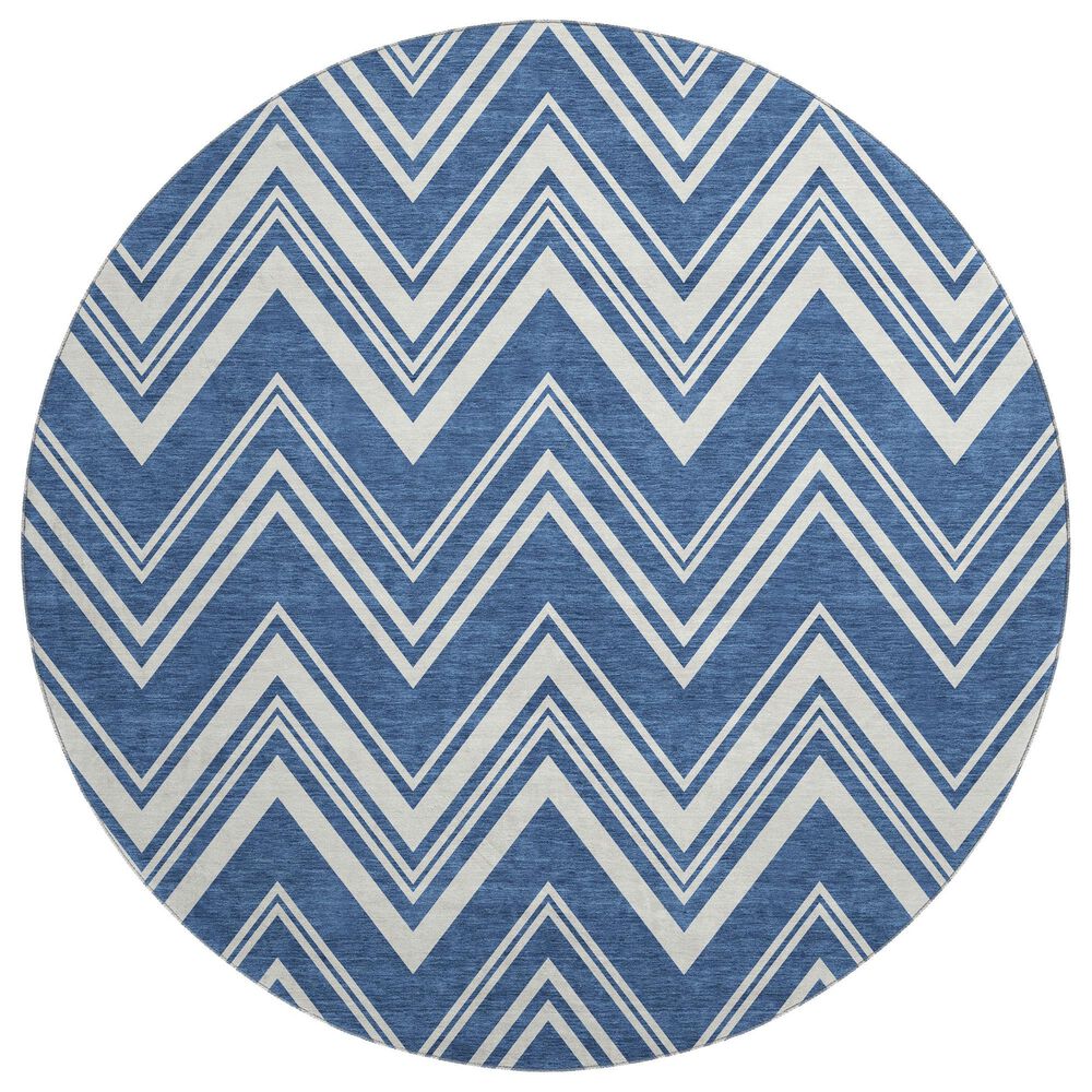 Dalyn Rug Company The Reserve TR17 Blue 8" Round Indoor/Outdoor Area Rug, , large
