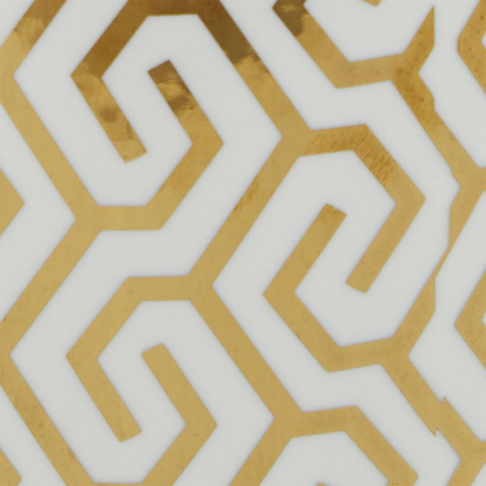 Maple and Jade 2-Piece Jar Set with Geometric Accents in Glossy Gold and White, , large