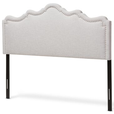 Baxton Studio Nadeen Queen Upholstered Headboard in Greyish Beige, , large