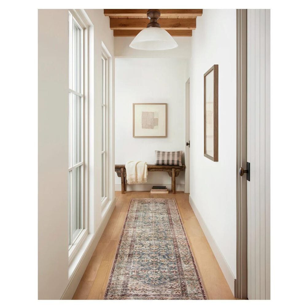 Amber Lewis x Loloi Georgie 2&#39;6&quot; x 7&#39;6&quot; Teal and Antique Runner, , large