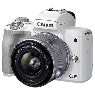 Canon EOS M50 Mark II Mirrorless Camera with EF-M 15-45mm f/3.5-6.3 IS STM in White, , large