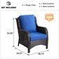 HOMLUX 29" Patio Single Chair with Brown Wicker in Navy Blue (Set of 2), , large