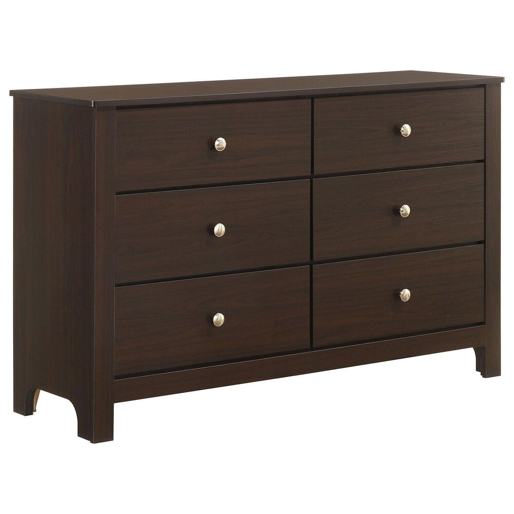 Mayberry Hill Sami 6 Drawer Dresser in Espresso, , large