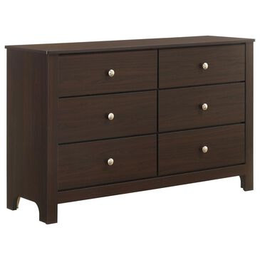 Mayberry Hill Sami 6 Drawer Dresser in Espresso, , large