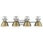 Golden Lighting Duncan 4-Light Bath Vanity with Aged Brass Shade in Chrome, , large
