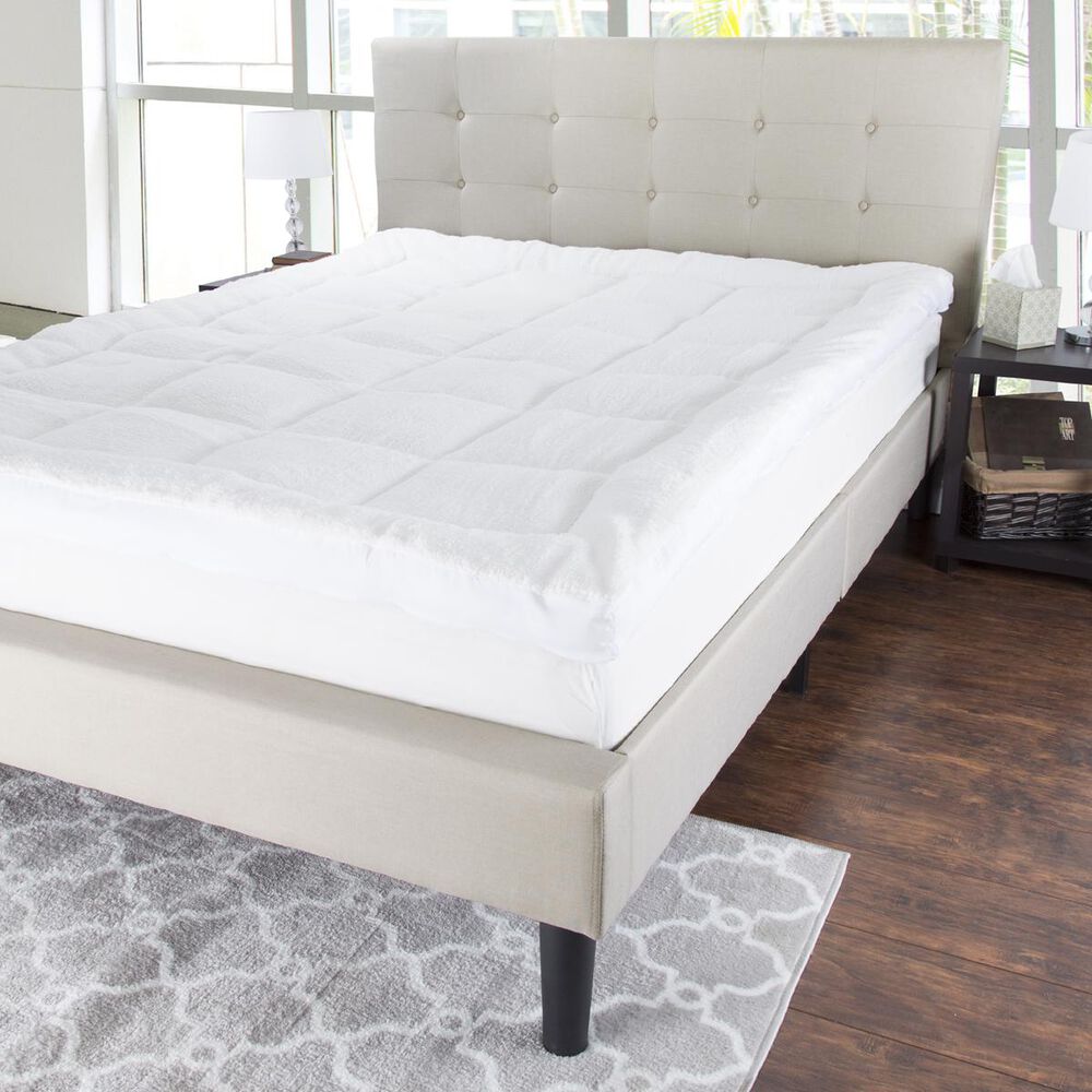 Timberlake Bluestone King Reversible Down Alternative Topper with Sherpa, , large
