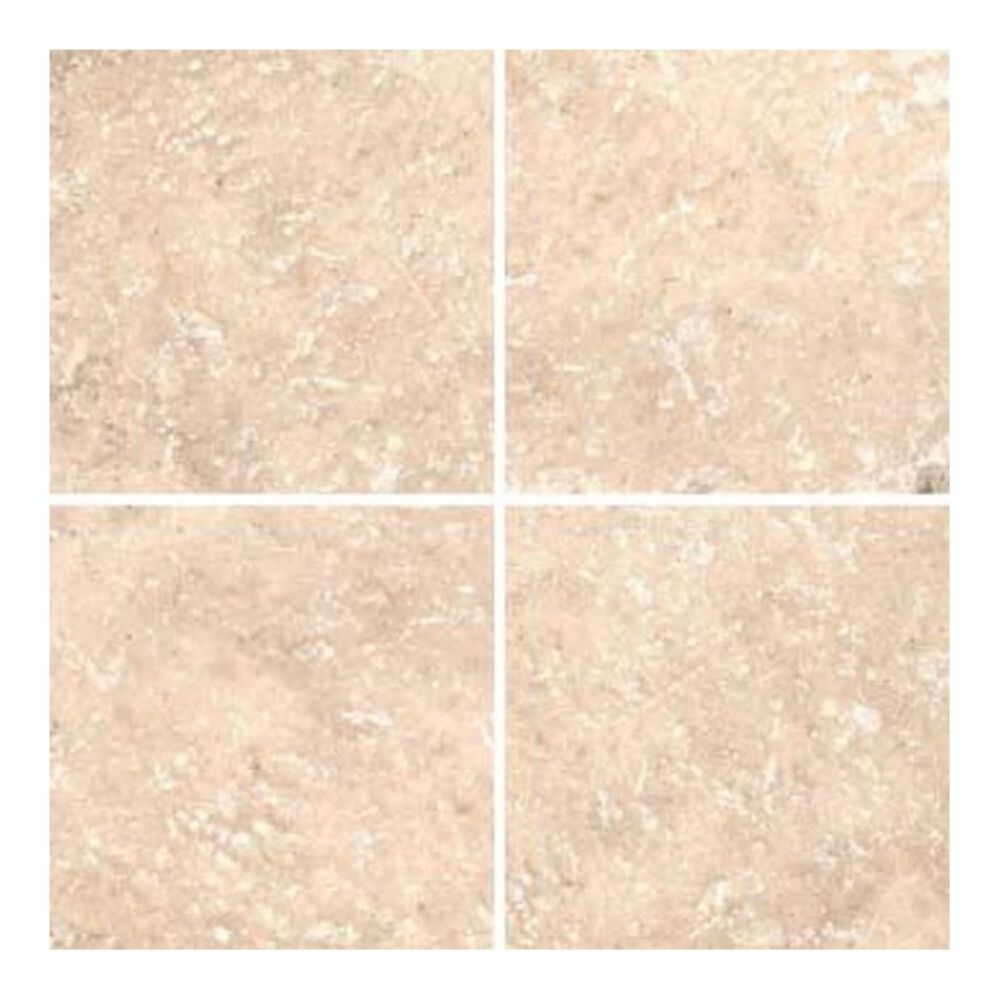 Emser Travertine Vino Tumbled Cream 4" x 4" Natural Stone Tile, , large