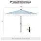 HOMLUX 10" Patio Umbrella with Adjustable Tilt and Scalloped Edge in Blue, , large