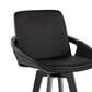 LumiSource Cosmo 26" Swivel Counter Stool with Black Upholstery in Black (Set of 2), , large