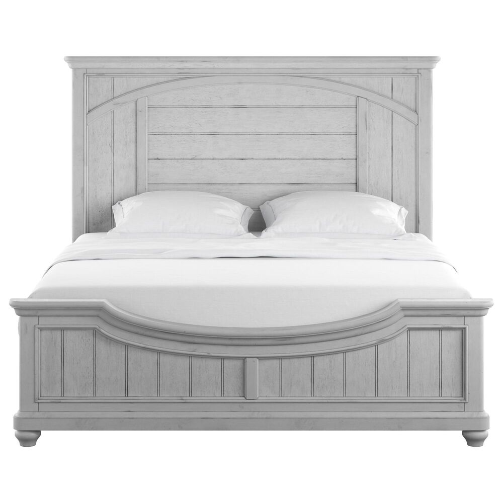 Emerald Home Furnishings New Haven Queen Panel Bed in Oyster Shell, , large