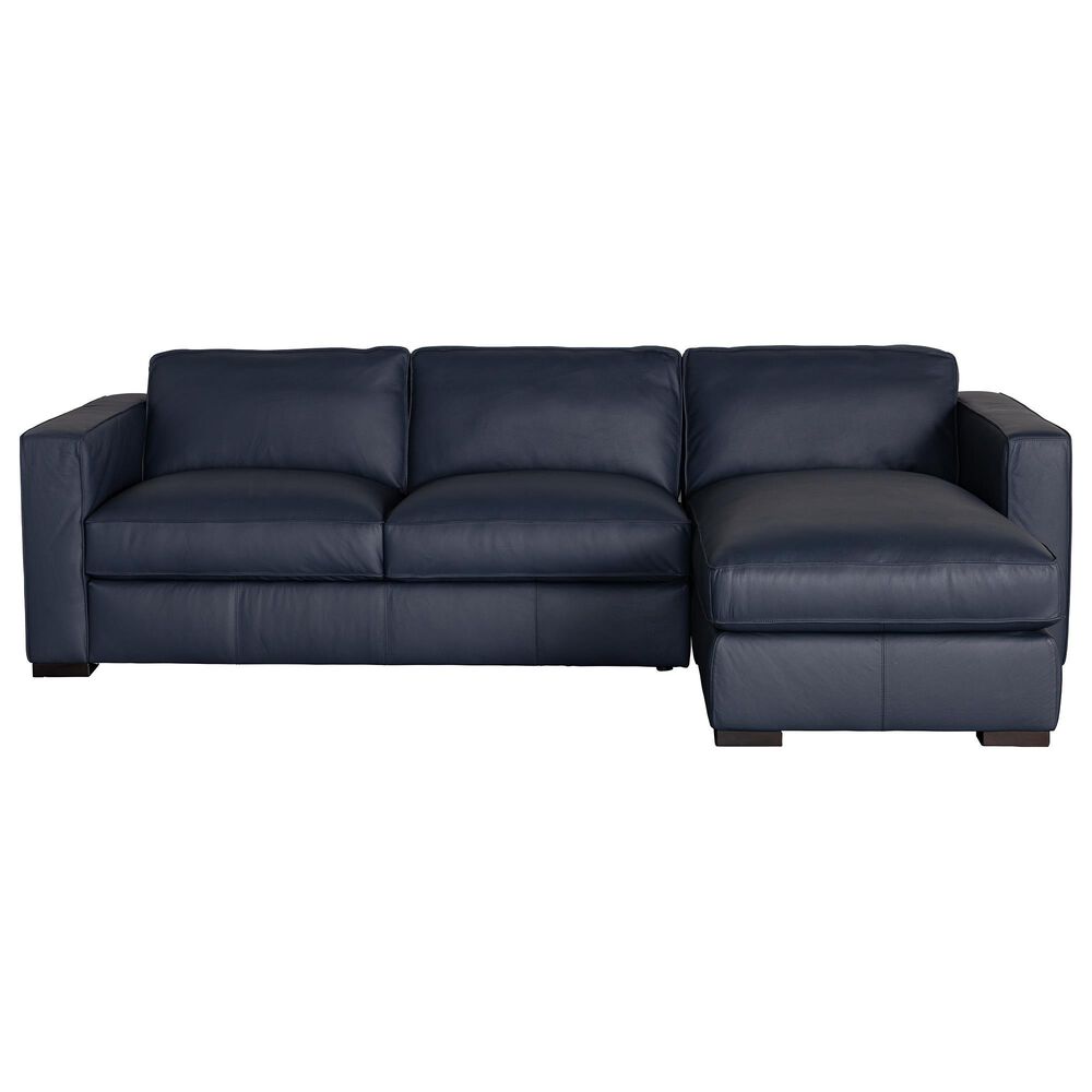 Natuzzi Editions Copenhagen Leather 2-Piece Sofa in Navy Blue, , large