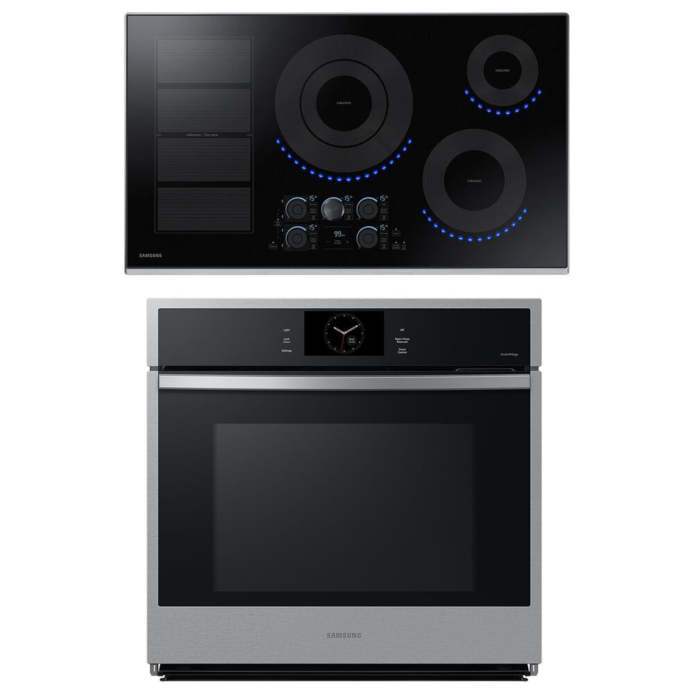 Samsung 2-Piece Kitchen Package with 36" Induction Cooktop and 30" Single Electric Wall Oven in Stainless Steel, , large
