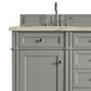 James Martin Brittany 60" Double Bathroom Vanity in Urban Gray with 3 cm Tajnar Eclos Top and Rectangular Sinks, , large