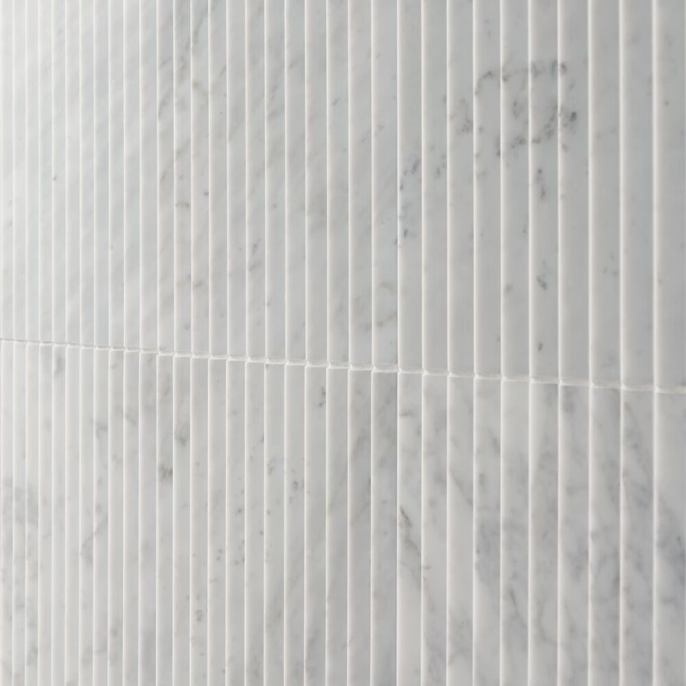 Soho Studio Carver Barcode Carrara 12" x 24" Polished Marble Tile, , large