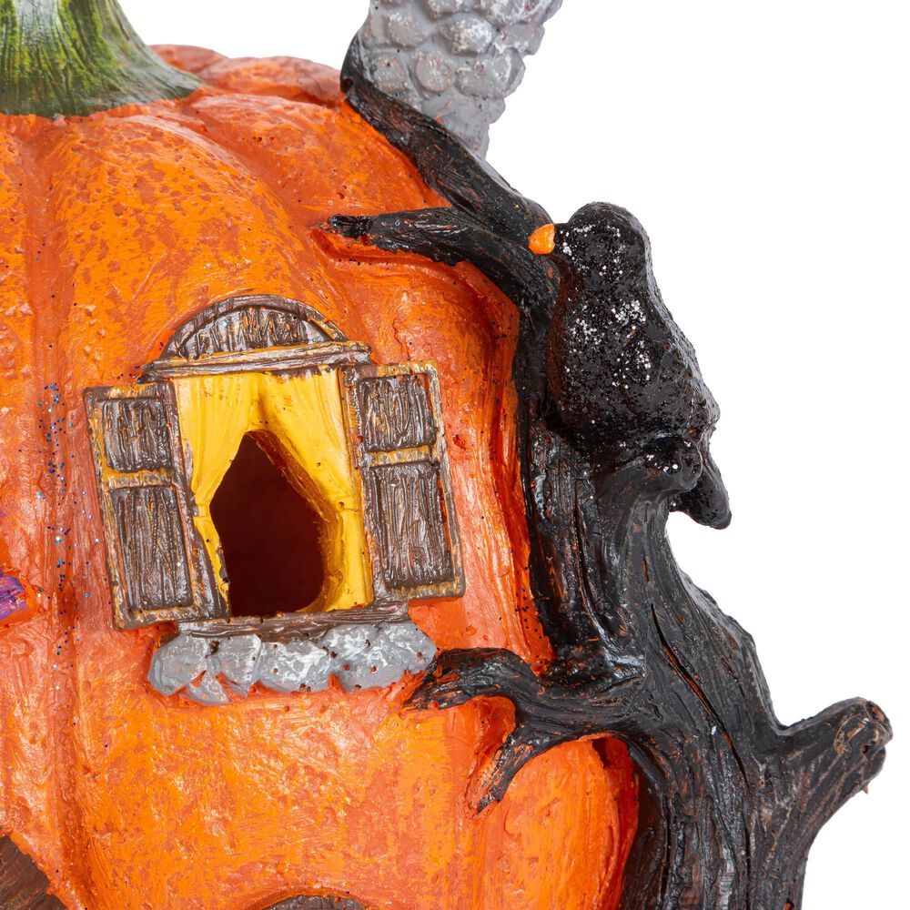 The Gerson Company 2-Piece Halloween Pumpkin House Set in Orange, , large