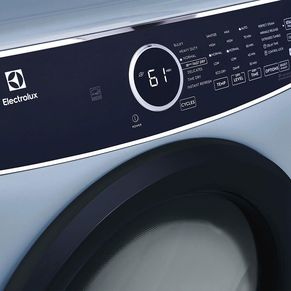 Electrolux 8 Cu. Ft. Front Load Electric Dryer with Sanitize in Glacier Blue, , large