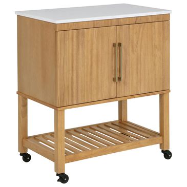 Linden Boulevard Poppy Kitchen Cart in Natural and White, , large